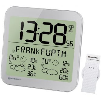 Метеостанция с часами Bresser MyTime Meteotime LCD серебро