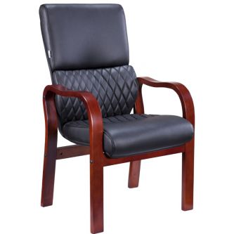 Кресло для посетителей Everprof President Wood CF экокожа