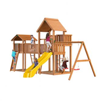 Деревянный игровой комплекс New Sunrise Jungle Palace Делюкс JB5