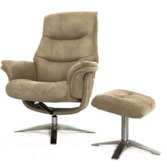 Механический реклайнер с пуфом для ног Falto Relax Boss нубук