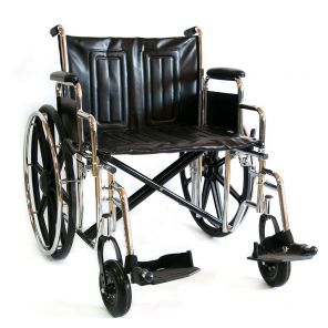 Кресло-коляска Мега-Оптим 711 АЕ-56 литые (кож.зам) (нейлон) 56 см