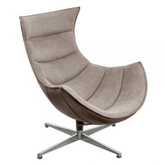 Кресло BRADEX HOME LOBSTER CHAIR латте искусственная замша, коричневый прессованная кожа