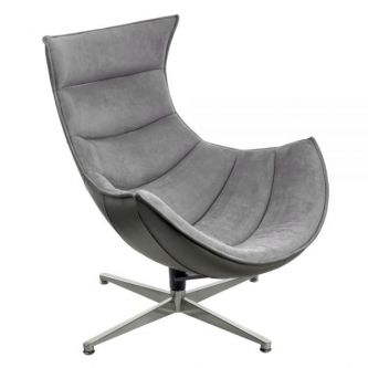 Кресло BRADEX HOME LOBSTER CHAIR серый искусственная замша, серый прессованная кожа