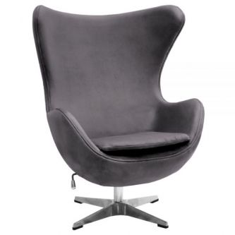 Кресло BRADEX HOME EGG STYLE CHAIR тёмно-серый, искусственная замша