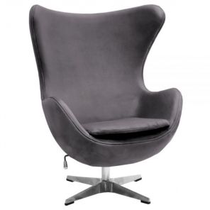 Кресло BRADEX HOME EGG STYLE CHAIR тёмно-серый, искусственная замша