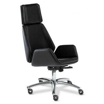 Кресло Multi-Office Siena Chrome A, кожа черная