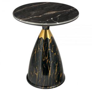 Стол BRADEX HOME Secret диам.45см x 54см, чёрный мрамор, металл, керамика