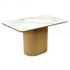 Стол BRADEX HOME Festa, керамогранит Calacatte gold (глянец), золото
