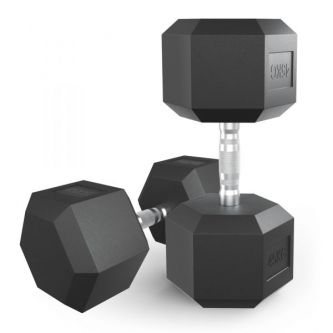 Гантель гексагональная UNIX Fit обрезиненная 45 кг, 2 шт