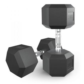 Гантель гексагональная UNIX Fit обрезиненная 30 кг, 2 шт