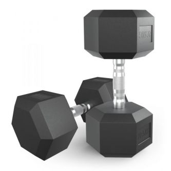 Гантель гексагональная UNIX Fit обрезиненная 27,5 кг, 2 шт