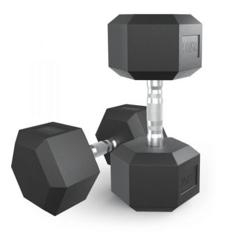 Гантель гексагональная UNIX Fit обрезиненная 25 кг, 2 шт