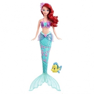 Кукла для девочек Mattel Русалочка Ариэль и Флаундер